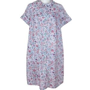 Vintage Sears Koffee Kasual Floral Lightweight House Dress Snap Pocket Size M